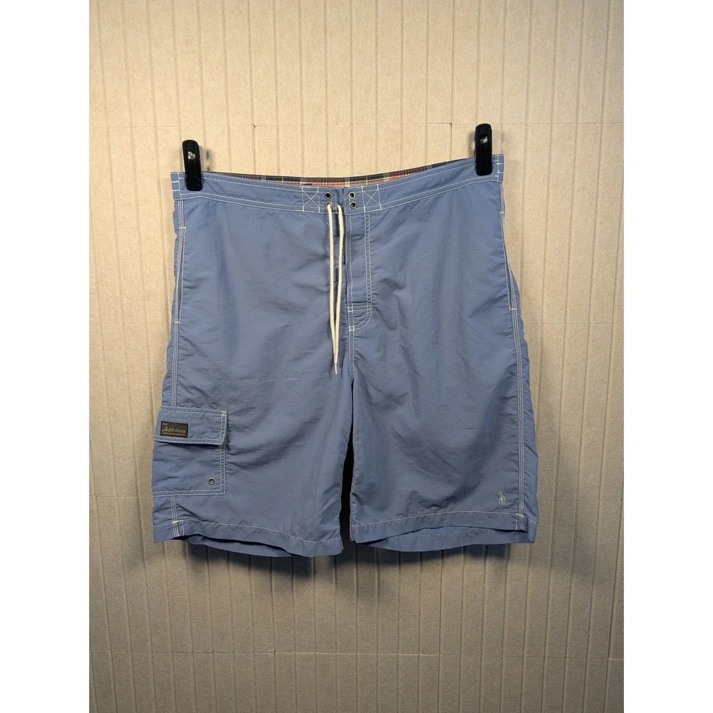 Vintage Polo Ralph Lauren Swim Trunks Mens XL Blue Cargo Board Shorts Excellent